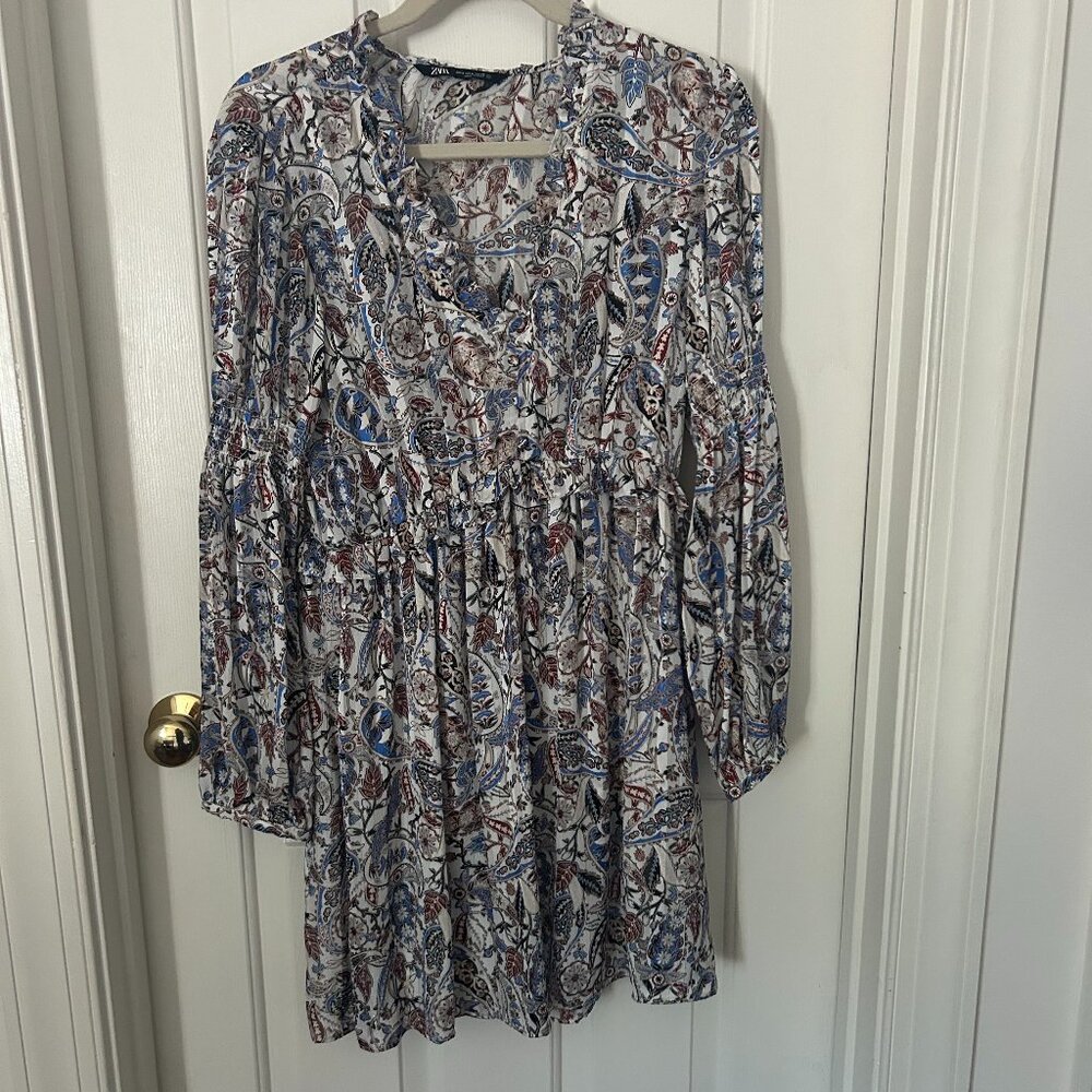 Zara Boho Ruffle Dress/Top Sz M